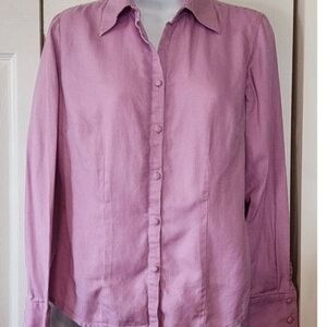 LOFT Pink Striped Blouse